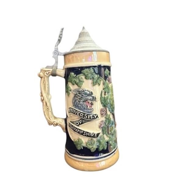 1953 University of New Hampshire UNH Football Stein Eric Mihan Germany Wildcats - Picture 1 of 11